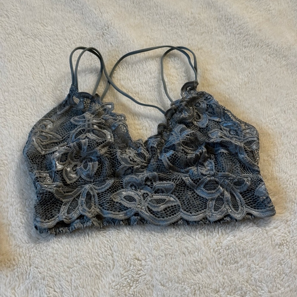 Lace Bralette in Blue Gray